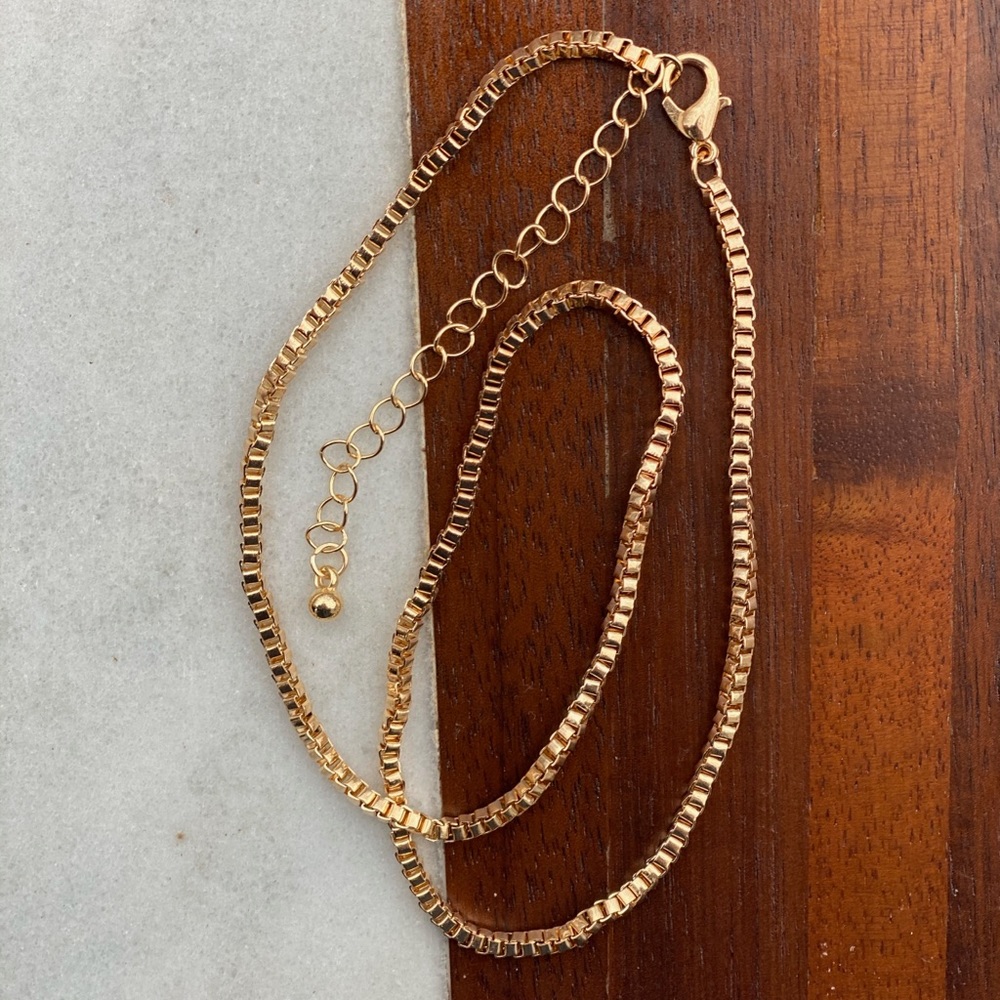 Gold Box Chain Choker/Necklace Unisex